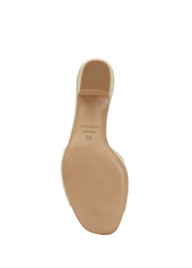 Ekru Kadın Deri Terlik - Görsel 6