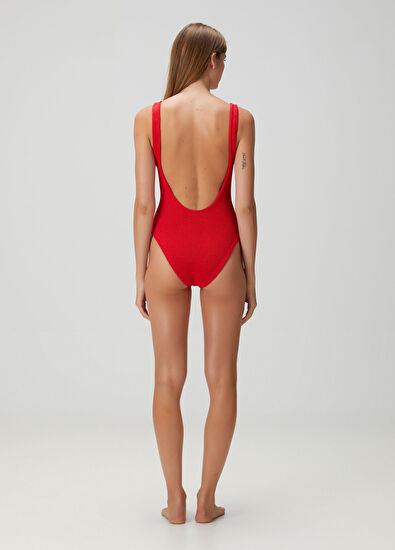 Hunza G Red Square Neck Swimsuit - 4