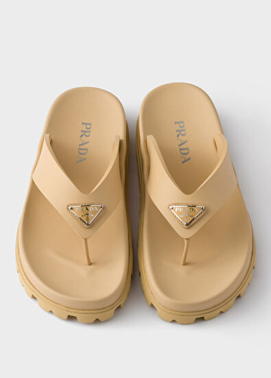 Prada Natural Rubber Women's Flip Flops - 3