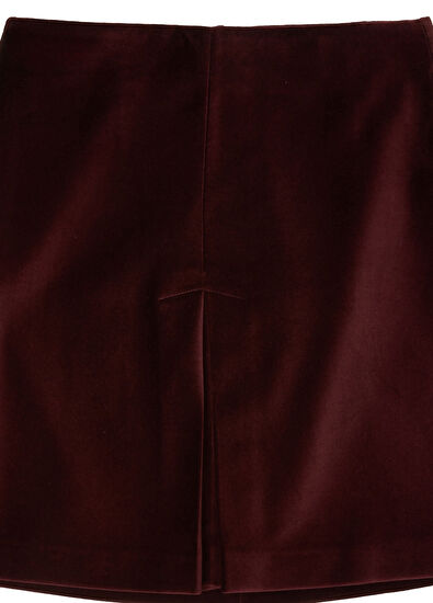 Beymen Club Burgundy A-Line Mini Velvet Skirt - 7