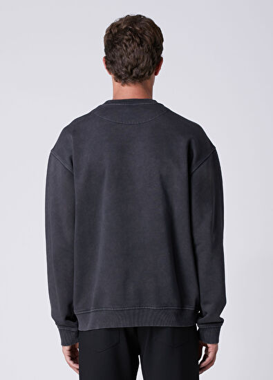 Beymen Club Anthracite Dog Appliqué Oversized Sweatshirt - 5