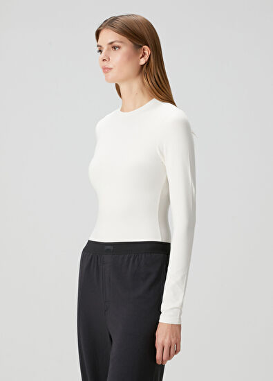 Skims Beyaz Uzun T-shirt - 3