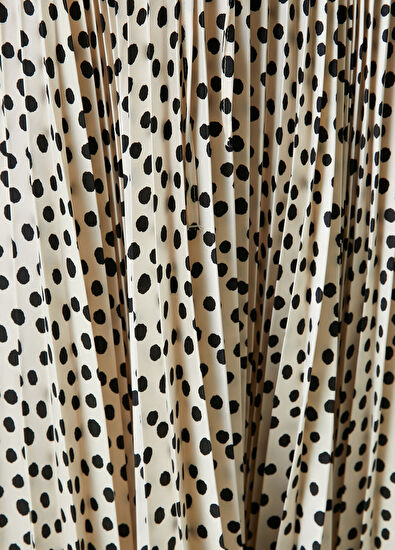 Beymen Club Ekru Puantiye Desenli Uzun Etek - 5