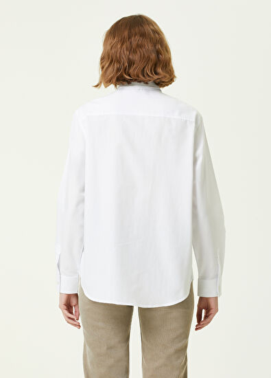 Beymen Club Beyaz Logo Nakışlı Gömlek - 5