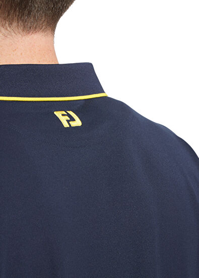 FootJoy Tipped Pique Navy Blue Short Sleeve Men's Golf T-Shirt - 5