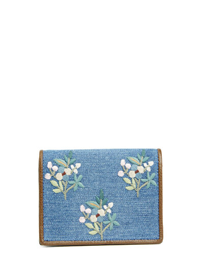 Valentino Garavani VLogo Blue Women's Denim Wallet - 3