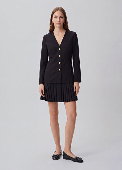 Beymen Club Black Jacket Form Skirt Mini Dress - 3
