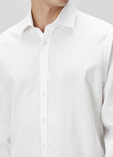 Beymen Club Relax Fit Beyaz Armürlü Gömlek - 6