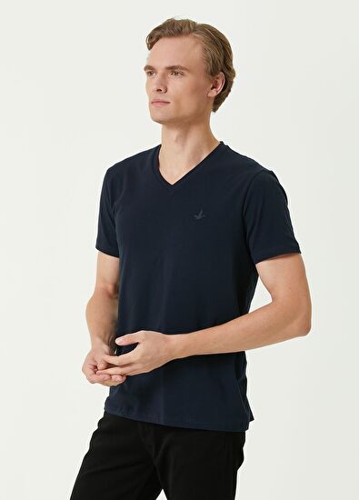 Beymen Club Lacivert V Yaka Basic T-shirt - 3