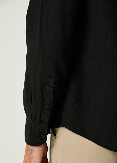 Beymen Club Comfort Fit Siyah Keten Gömlek - 5