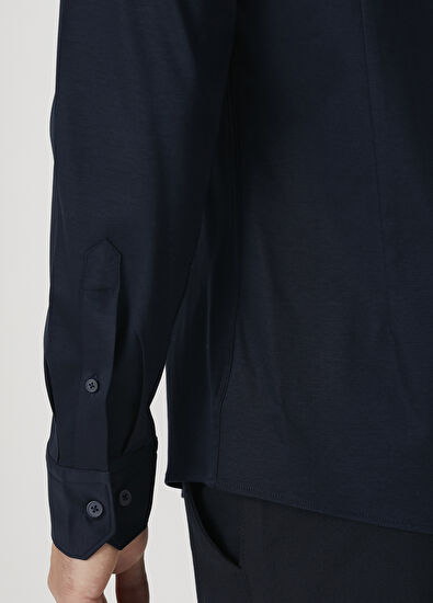 Beymen Club Slim Fit Lacivert Pensli Örme Gömlek - 7