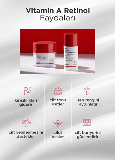 Hanskin Vitamin A Glow Retinol Cream Yaşlanma Karşıtı Ton Eşitleyici Aydınlatıcı Cilt Serumu 50 ml - 3