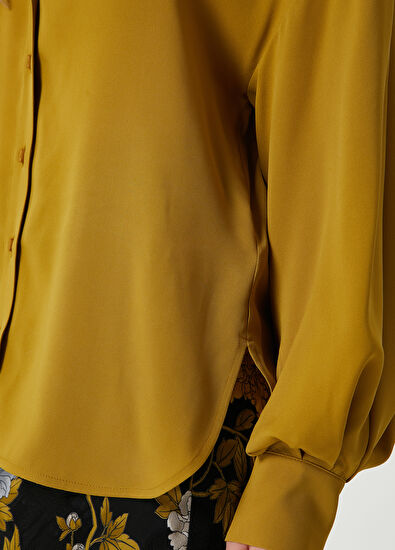 Oil Green Twill Silk Shirt Beymen Club Oil Green Twill Silk Shirt - 5