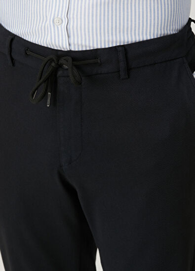 Beymen Club Siyah Beli Kordonlu Diyagonal Chino Pantolon - 4