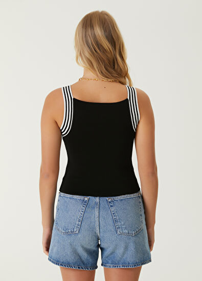 Beymen Club Siyah Beyaz Çizgi Detaylı Atlet - 6