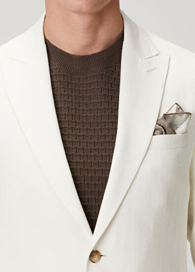 Beymen Club Herringbone Textured Linen Blend Suit - 8