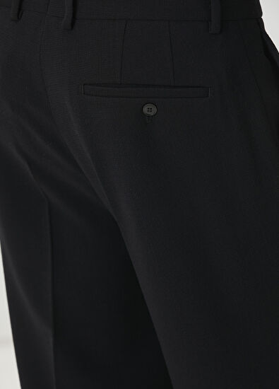Beymen Club Siyah Pilili Crinckle Yün Pantolon - 5