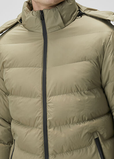 Beymen Club Haki Kapüşonlu Puff Mont - 5