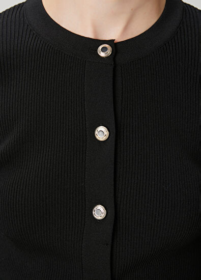 Beymen Club Black Ribbed Cardigan - 5