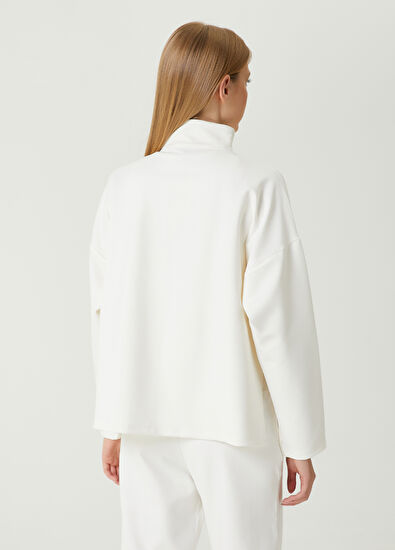 Beymen Club Ekru Yarım Fermuarlı Sweatshirt - 6