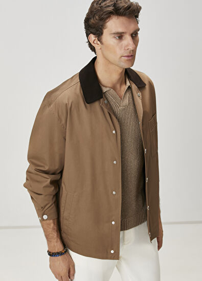 Beymen Club Deve Tüyü Yakası Süet Garnili Ceket - 4