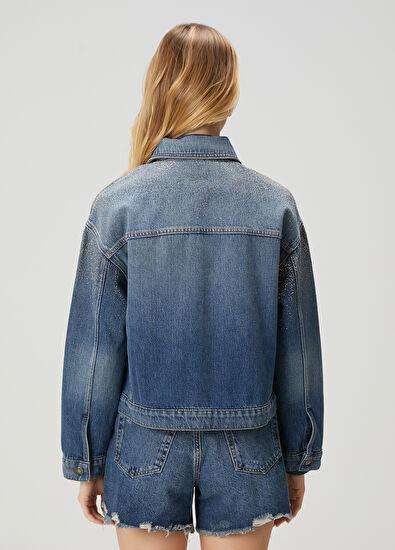 Beymen Club Blue Hotfix Detailed Denim Jacket - 6