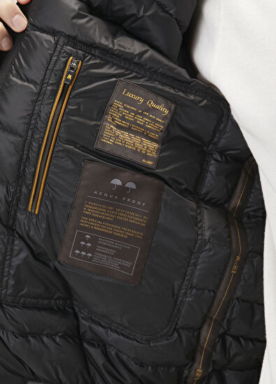 Moorer Siyah Kapüşonlu Mont - 7