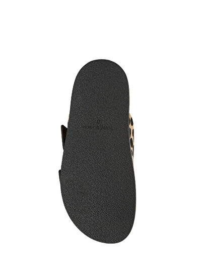 Leopar Desenli Kadın Deri Terlik - Görsel 6