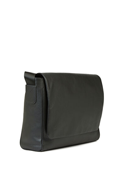 Beymen Club Black Logo Detail Men's Leather Cross Bag - 3