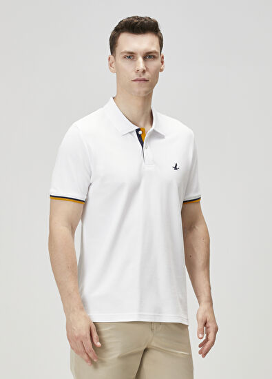 Beymen Club Beyaz Lacivert Polo Yaka T-shirt - 3