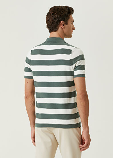 Beymen Club Çağla Polo Yaka Şerit Jakarlı Kısa Kollu Triko - 5