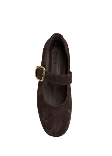 Beymen Club Kahverengi Antik Tokalı Kadın Süet Babet - 4