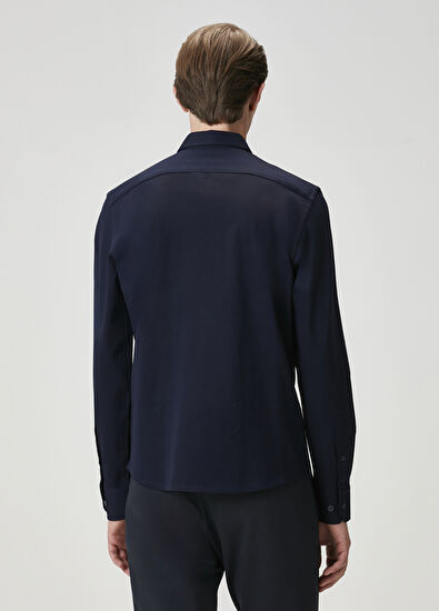 Beymen Club Slim Fit Lacivert Örme Stretch Gömlek - 5