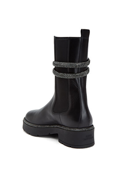 Rene Caovilla Black Women's Leather Boots - 3