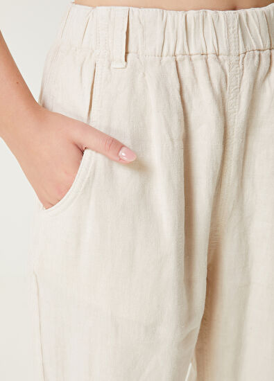 Beymen Club Beige Linen Trousers - 4