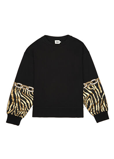 Beymen Club Siyah Taş İşlemeli Sweatshirt - 7