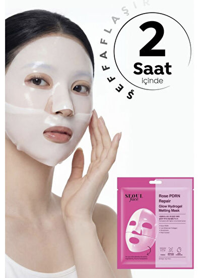 Dermal Seoul Face Rose PDRN Repair Glow Radiant Melting Hydrogel Hydrogel 3-Pack Paper Face Mask 34 gr - 5