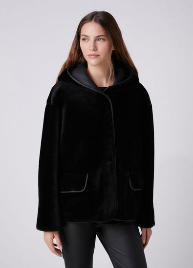 Beymen Club Black Reversible Leather Coat - 5