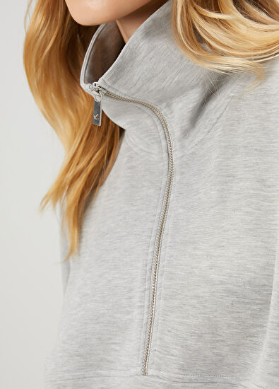 Beymen Club Grey Melange Zippered Sweatshirt - 7