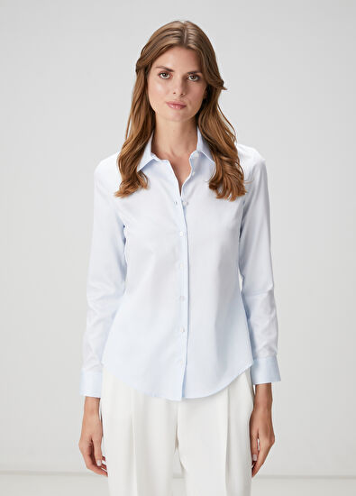 Beymen Club Slim Fit Non Iron Klasik Açık Mavi Gömlek - 3