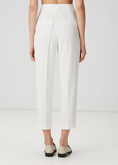 Beymen Club Kırık Beyaz Krep Havuç Pantolon - 4