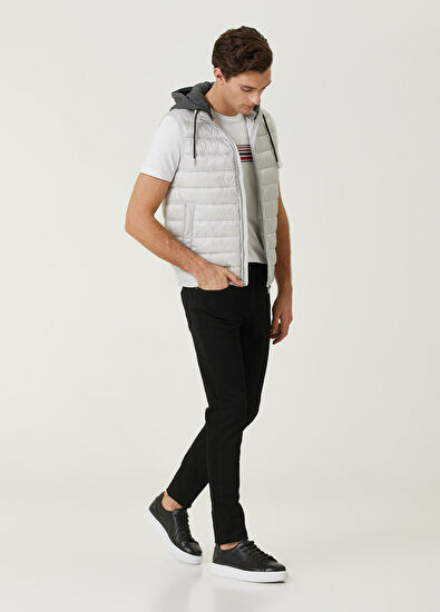 Beymen Club Essential Stone Hooded Fine Padded Vest - 3