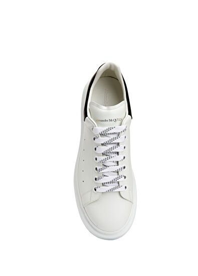 Alexander McQueen Oversized White Black Men's Leather Sneakers - 4