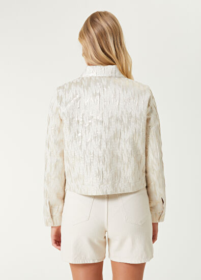 Beymen Club Ekru Gold Sim Jakarlı Trucker Ceket - 6