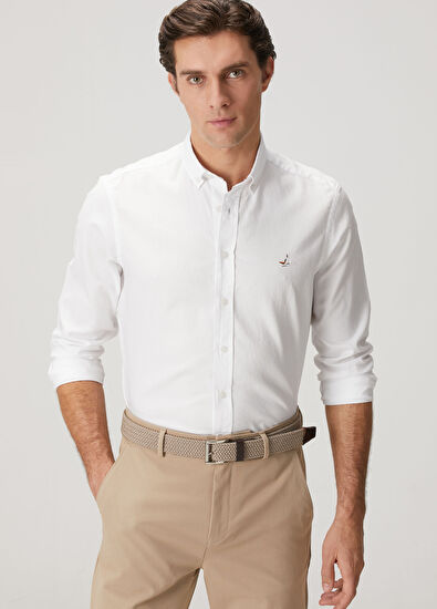 Beymen Club Comfort Fit White Oxford Shirt - 4