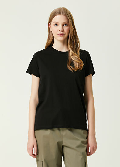 Beymen Club Siyah Bisiklet Yaka Dökümlü T-shirt - 3