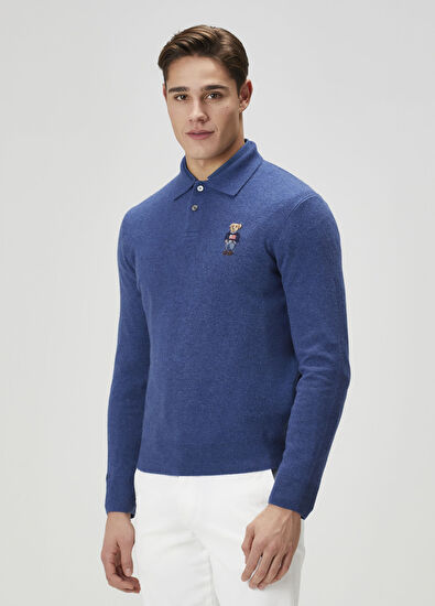 Polo Ralph Lauren Lacivert Polo Yaka Kaşmir Triko - 3