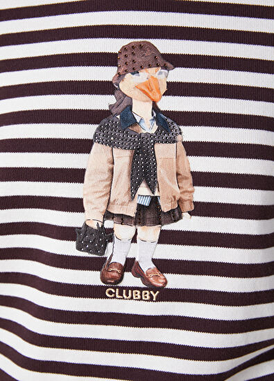 Beymen Club Clubby Burgundy White Striped Sweatshirt - 6