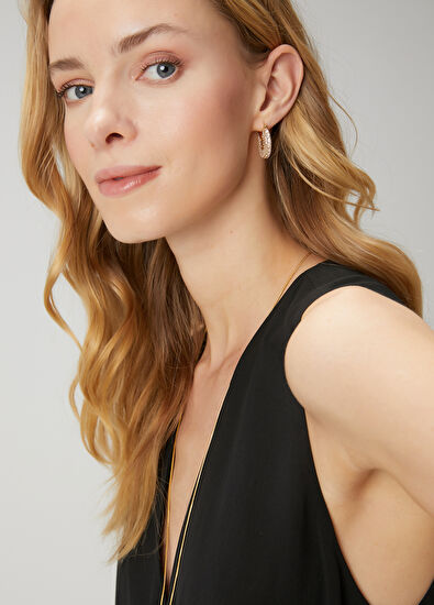 Beymen Club Gold Zirkon Taşlı Kadın Küpe - 5