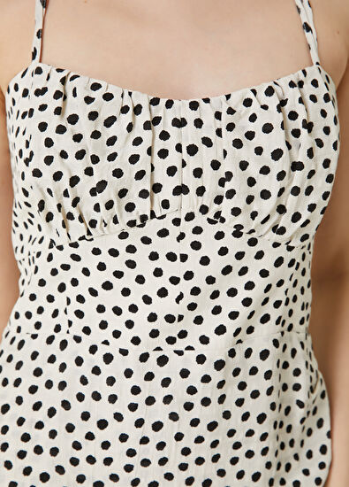 Beymen Club Ecru Polka Dot Midi Wrap Dress - 5